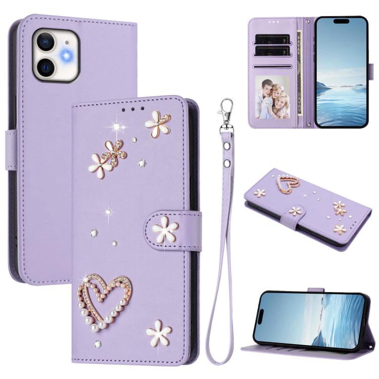 ZS01 雙層心花素皮手機殼附手腕帶，適用 iPhone 13 Pro、iPhone 12 / 12 Pro、iPhone 12 Pro Max、iPhone 11 Pro Max、iPhone 11、iPhone 11 Pro