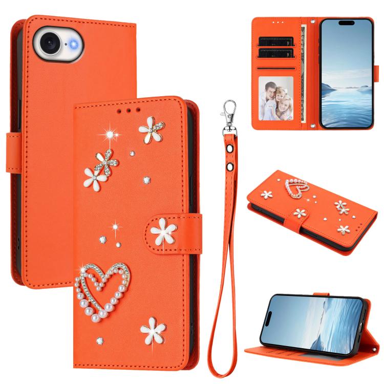 ZS01 雙層心花素皮手機殼附手腕帶，適用 iPhone 17e / 16e、iPhone 17 Pro Max、iPhone 17 Pro、iPhone 17、iPhone Air、iPhone 16 Pro Max