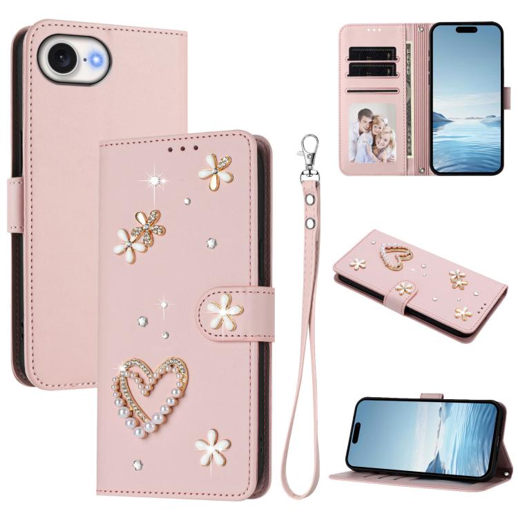 ZS01 雙層心花素皮手機殼附手腕帶，適用 iPhone 17e / 16e、iPhone 17 Pro Max、iPhone 17 Pro、iPhone 17、iPhone Air、iPhone 16 Pro Max