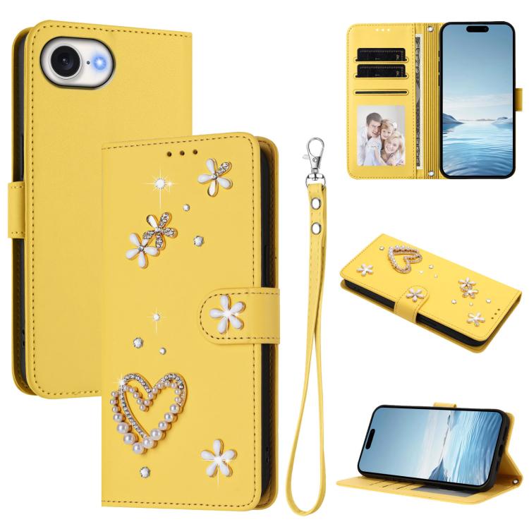 ZS01 雙層心花素皮手機殼附手腕帶，適用 iPhone 17e / 16e、iPhone 17 Pro Max、iPhone 17 Pro、iPhone 17、iPhone Air、iPhone 16 Pro Max