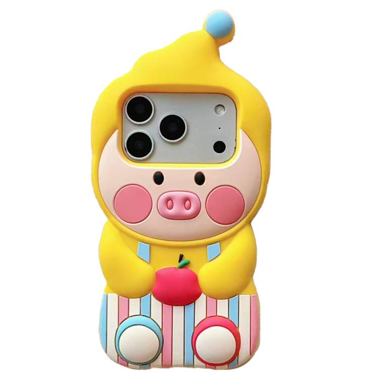 Cartoon Pig Silicone Phone Case, For iPhone 18 Pro / 17 Pro, For iPhone 18 Pro Max / 17 Pro Max, For iPhone 17, For iPhone 16 Pro Max, For iPhone 16 Pro, For iPhone 16 Plus, For iPhone 16, For iPhone 15 Pro Max, For iPhone 15 Pro, For iPhone 15 Plus   ...