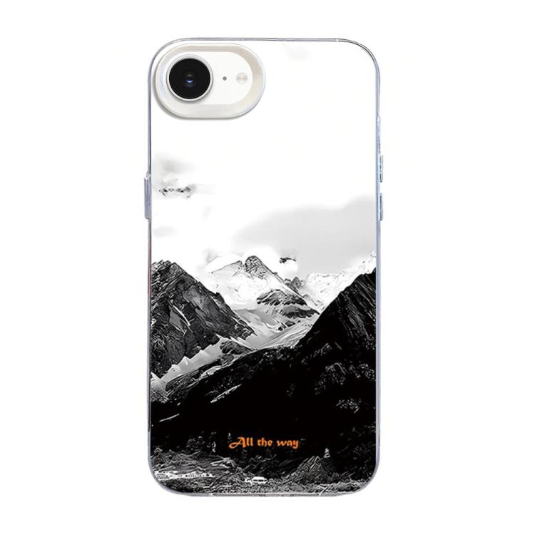 山脈圖案銀色 PC 混合 TPU 手機殼，適用於 iPhone 16e / 17e、iPhone 17 Pro Max、iPhone 17 Pro、iPhone 17、iPhone Air、iPhone 16 Pro Max、iPhone 16 Pro、iPhone 16 Plus、iPhone 16、iPhone 15 Pro Max