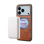 Denior A09 鱷魚紋 PU 素食皮革磁吸手機殼，適用於 iPhone 17 Pro Max，適用於 iPhone 17 Pro