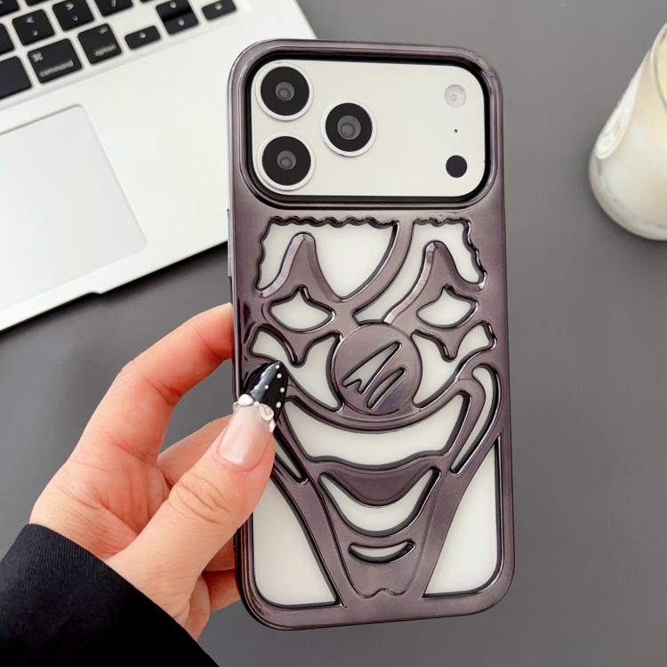 電鍍鏤空小丑散熱 TPU 手機殼，適用於 iPhone 17 Pro Max，適用於 iPhone 17 Pro，適用於 iPhone 17，適用於 iPhone 16 Pro Max，適用於 iPhone 16 Pro，適用於 iPhone 16