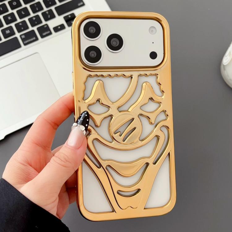 電鍍鏤空小丑散熱 TPU 手機殼，適用於 iPhone 17 Pro Max，適用於 iPhone 17 Pro，適用於 iPhone 17，適用於 iPhone 16 Pro Max，適用於 iPhone 16 Pro，適用於 iPhone 16