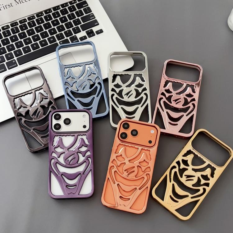 電鍍鏤空小丑散熱 TPU 手機殼，適用於 iPhone 17 Pro Max，適用於 iPhone 17 Pro，適用於 iPhone 17，適用於 iPhone 16 Pro Max，適用於 iPhone 16 Pro，適用於 iPhone 16