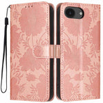 向日葵壓紋素食皮革手機殼附小黑繩，適用於 iPhone 16e / 17e，適用於 iPhone 17 Pro Max，適用於 iPhone 17 Pro，適用於 iPhone 17，適用於 iPhone Air，適用於 iPhone 16 Pro Max，適用於 iPhone 16 Pro，適用於 iPhone 16 Plus