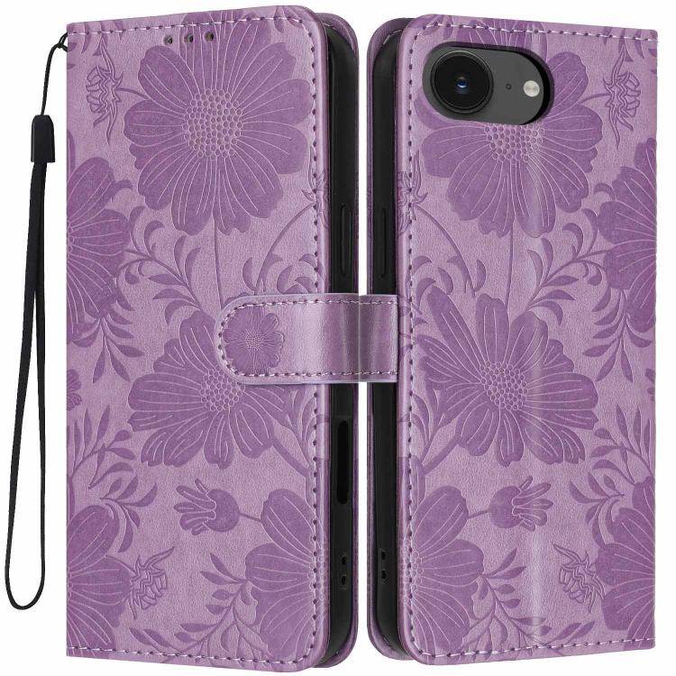 向日葵壓紋素食皮革手機殼附小黑繩，適用於 iPhone 16e / 17e，適用於 iPhone 17 Pro Max，適用於 iPhone 17 Pro，適用於 iPhone 17，適用於 iPhone Air，適用於 iPhone 16 Pro Max，適用於 iPhone 16 Pro，適用於 iPhone 16 Plus