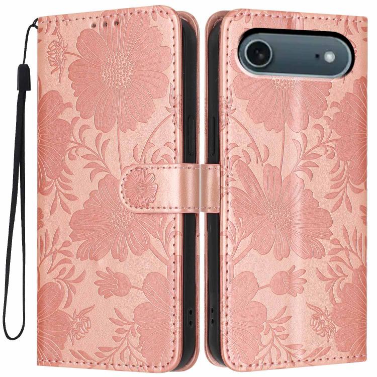 向日葵壓紋素食皮革手機殼附小黑繩，適用於 iPhone 16e / 17e，適用於 iPhone 17 Pro Max，適用於 iPhone 17 Pro，適用於 iPhone 17，適用於 iPhone Air，適用於 iPhone 16 Pro Max，適用於 iPhone 16 Pro，適用於 iPhone 16 Plus