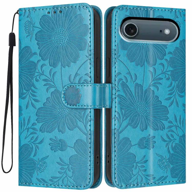 向日葵壓紋素食皮革手機殼附小黑繩，適用於 iPhone 16e / 17e，適用於 iPhone 17 Pro Max，適用於 iPhone 17 Pro，適用於 iPhone 17，適用於 iPhone Air，適用於 iPhone 16 Pro Max，適用於 iPhone 16 Pro，適用於 iPhone 16 Plus