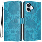 Sunflower Embossed Vegan Leather Phone Case with Small Black Rope, For iPhone 16, For iPhone 15 Pro Max, For iPhone 15 Pro, For iPhone 15 Plus, For iPhone 15, For iPhone 14 Plus, For iPhone 14, For iPhone 14 Pro