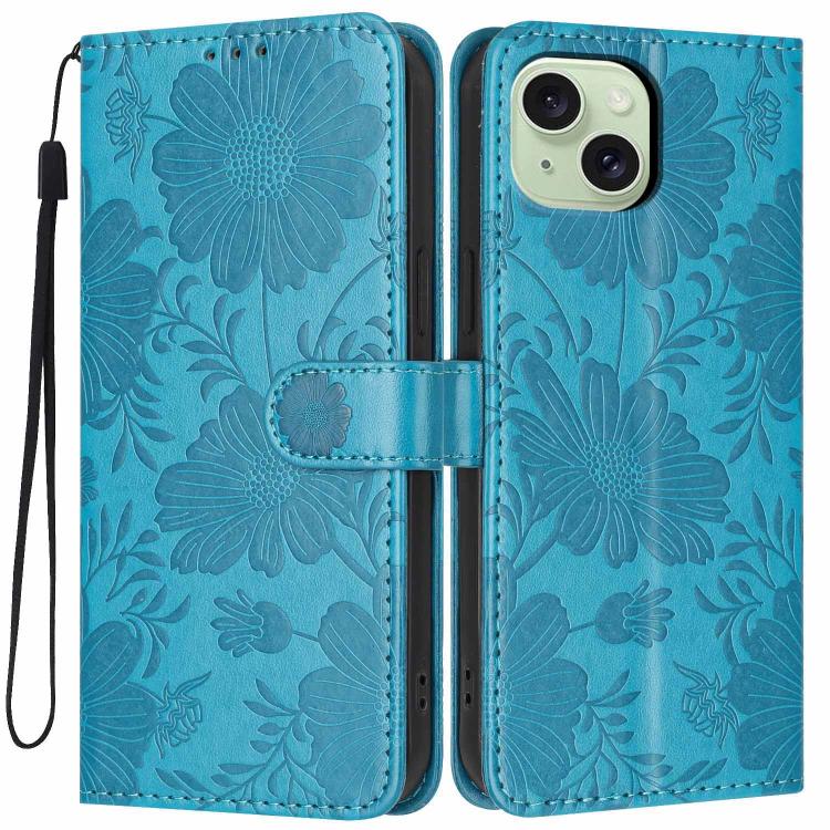向日葵壓紋素皮手機殼附小黑繩，適用於 iPhone 14 Pro Max、iPhone 13 Pro Max、iPhone 13 Pro、iPhone 13、iPhone 12 / 12 Pro、iPhone 12 Pro Max、iPhone 11 Pro Max、iPhone 11