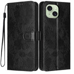 向日葵壓紋素皮手機殼附小黑繩，適用於 iPhone 14 Pro Max、iPhone 13 Pro Max、iPhone 13 Pro、iPhone 13、iPhone 12 / 12 Pro、iPhone 12 Pro Max、iPhone 11 Pro Max、iPhone 11