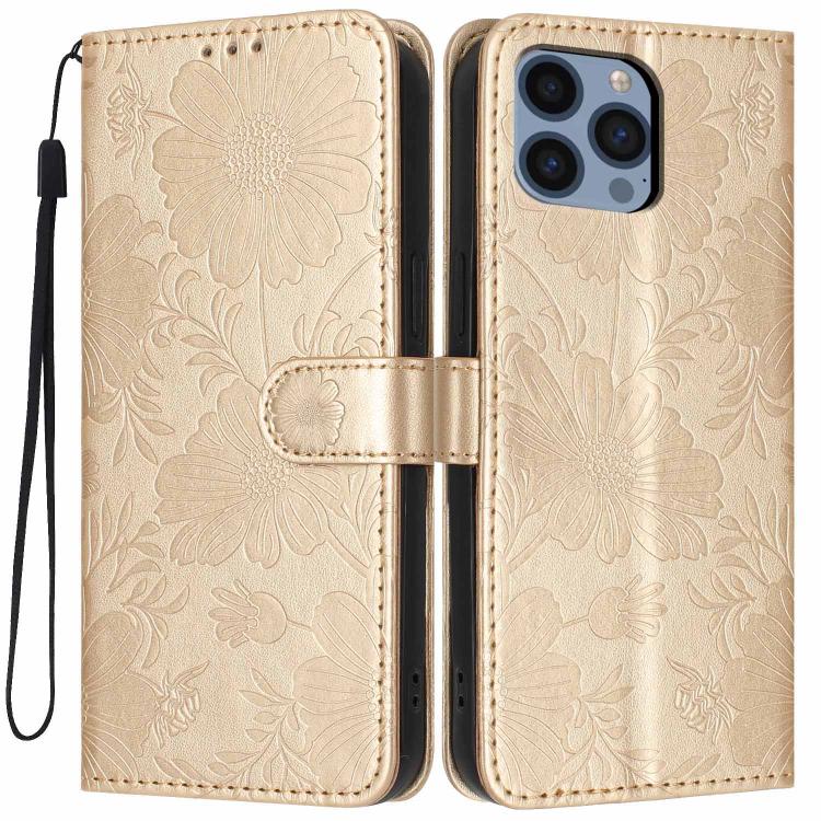 向日葵壓紋素皮手機殼附小黑繩，適用於 iPhone 14 Pro Max、iPhone 13 Pro Max、iPhone 13 Pro、iPhone 13、iPhone 12 / 12 Pro、iPhone 12 Pro Max、iPhone 11 Pro Max、iPhone 11