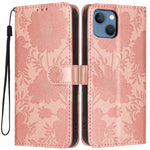 向日葵壓紋素皮手機殼附小黑繩，適用於 iPhone 14 Pro Max、iPhone 13 Pro Max、iPhone 13 Pro、iPhone 13、iPhone 12 / 12 Pro、iPhone 12 Pro Max、iPhone 11 Pro Max、iPhone 11