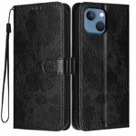 向日葵壓紋素皮手機殼附小黑繩，適用於 iPhone 14 Pro Max、iPhone 13 Pro Max、iPhone 13 Pro、iPhone 13、iPhone 12 / 12 Pro、iPhone 12 Pro Max、iPhone 11 Pro Max、iPhone 11