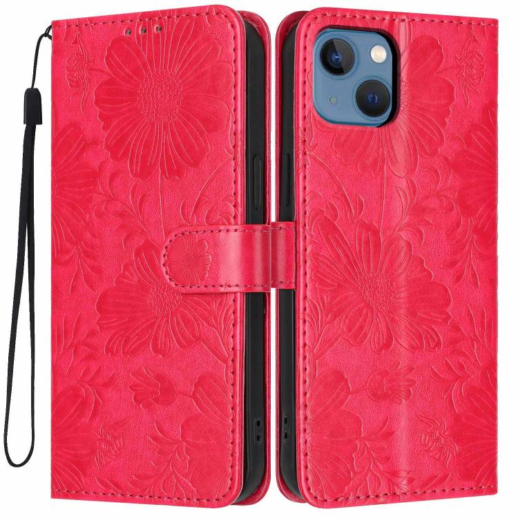 向日葵壓紋素皮手機殼附小黑繩，適用於 iPhone 14 Pro Max、iPhone 13 Pro Max、iPhone 13 Pro、iPhone 13、iPhone 12 / 12 Pro、iPhone 12 Pro Max、iPhone 11 Pro Max、iPhone 11