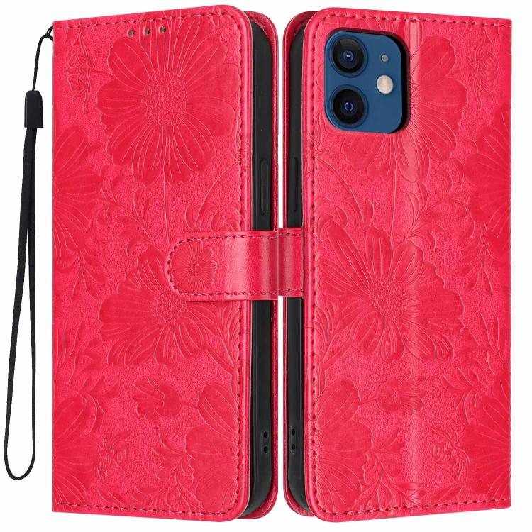 向日葵壓紋素皮手機殼附小黑繩，適用於 iPhone 14 Pro Max、iPhone 13 Pro Max、iPhone 13 Pro、iPhone 13、iPhone 12 / 12 Pro、iPhone 12 Pro Max、iPhone 11 Pro Max、iPhone 11