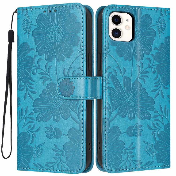 向日葵壓紋素皮手機殼附小黑繩，適用於 iPhone 14 Pro Max、iPhone 13 Pro Max、iPhone 13 Pro、iPhone 13、iPhone 12 / 12 Pro、iPhone 12 Pro Max、iPhone 11 Pro Max、iPhone 11