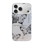 蝴蝶圖案銀鍍PC混合TPU手機殼，適用於iPhone 17e / 16e、iPhone 17 Pro Max、iPhone 17 Pro、iPhone 17、iPhone Air、iPhone 16 Pro Max