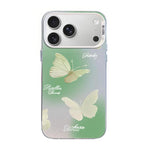 蝴蝶圖案銀鍍PC混合TPU手機殼，適用於iPhone 17e / 16e、iPhone 17 Pro Max、iPhone 17 Pro、iPhone 17、iPhone Air、iPhone 16 Pro Max