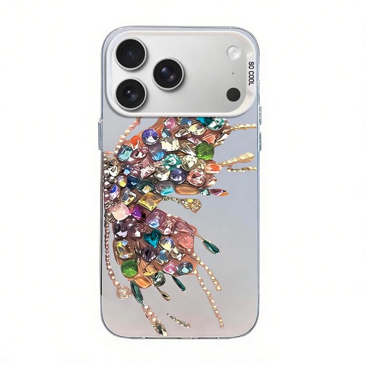 蝴蝶圖案銀鍍PC混合TPU手機殼，適用於iPhone 17e / 16e、iPhone 17 Pro Max、iPhone 17 Pro、iPhone 17、iPhone Air、iPhone 16 Pro Max