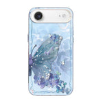 蝴蝶圖案銀鍍PC混合TPU手機殼，適用於iPhone 17e / 16e、iPhone 17 Pro Max、iPhone 17 Pro、iPhone 17、iPhone Air、iPhone 16 Pro Max