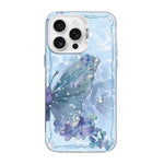 蝴蝶圖案銀鍍PC混合TPU手機殼，適用於iPhone 16 Pro、iPhone 16 Plus、iPhone 16、iPhone 15 Pro Max、iPhone 15 Pro、iPhone 15 Plus