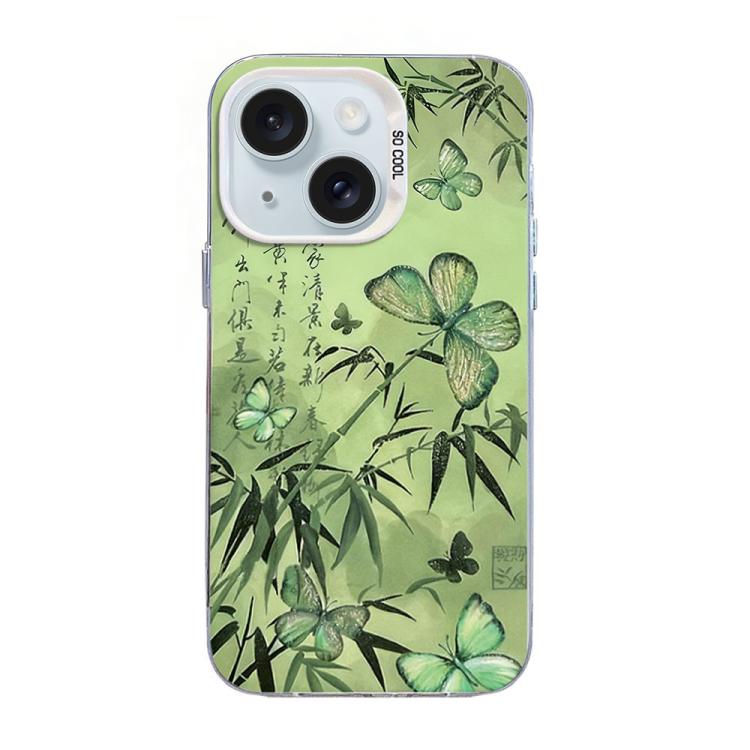 蝴蝶圖案銀鍍層 PC 混合 TPU 手機殼，適用於 iPhone 15、iPhone 14 Plus、iPhone 14、iPhone 14 Pro、iPhone 14 Pro Max、iPhone SE 2022 / SE 2020