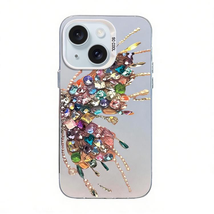 蝴蝶圖案銀鍍層 PC 混合 TPU 手機殼，適用於 iPhone 15、iPhone 14 Plus、iPhone 14、iPhone 14 Pro、iPhone 14 Pro Max、iPhone SE 2022 / SE 2020