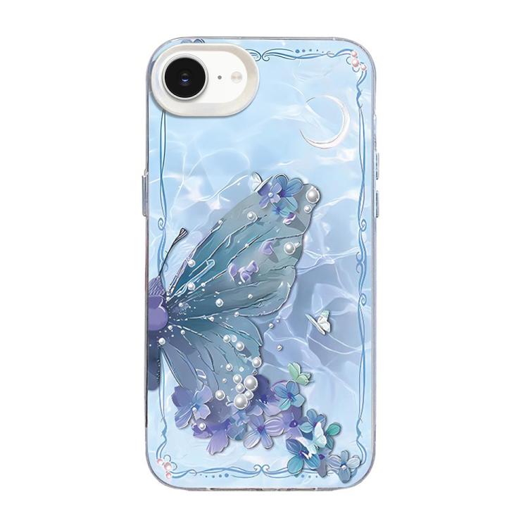 蝴蝶圖案銀鍍層 PC 混合 TPU 手機殼，適用於 iPhone 15、iPhone 14 Plus、iPhone 14、iPhone 14 Pro、iPhone 14 Pro Max、iPhone SE 2022 / SE 2020