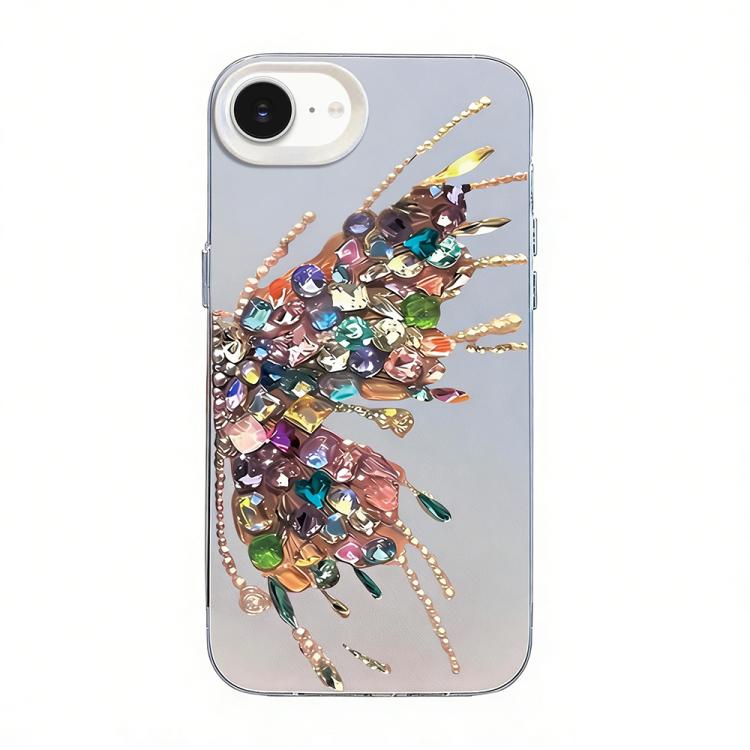 蝴蝶圖案銀鍍層 PC 混合 TPU 手機殼，適用於 iPhone 15、iPhone 14 Plus、iPhone 14、iPhone 14 Pro、iPhone 14 Pro Max、iPhone SE 2022 / SE 2020