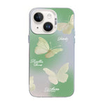 蝴蝶圖案銀鍍層 PC 混合 TPU 手機殼，適用於 iPhone 13 Pro Max、iPhone 13 Pro、iPhone 13、iPhone 13 mini、iPhone 12 Pro Max、iPhone 12 Pro