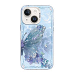 蝴蝶圖案銀鍍層 PC 混合 TPU 手機殼，適用於 iPhone 13 Pro Max、iPhone 13 Pro、iPhone 13、iPhone 13 mini、iPhone 12 Pro Max、iPhone 12 Pro