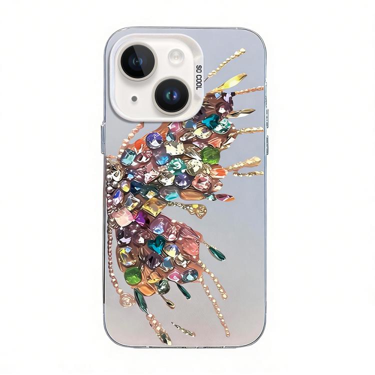 蝴蝶圖案銀鍍層 PC 混合 TPU 手機殼，適用於 iPhone 13 Pro Max、iPhone 13 Pro、iPhone 13、iPhone 13 mini、iPhone 12 Pro Max、iPhone 12 Pro