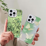 蝴蝶圖案銀鍍PC混合TPU手機殼，適用於iPhone 12 mini、iPhone 11 Pro Max、iPhone 11、iPhone 11 Pro、iPhone XS / X、iPhone XR