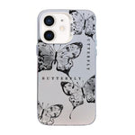 蝴蝶圖案銀鍍PC混合TPU手機殼，適用於iPhone 12 mini、iPhone 11 Pro Max、iPhone 11、iPhone 11 Pro、iPhone XS / X、iPhone XR