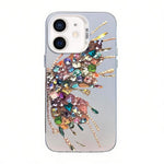 蝴蝶圖案銀鍍PC混合TPU手機殼，適用於iPhone 12 mini、iPhone 11 Pro Max、iPhone 11、iPhone 11 Pro、iPhone XS / X、iPhone XR
