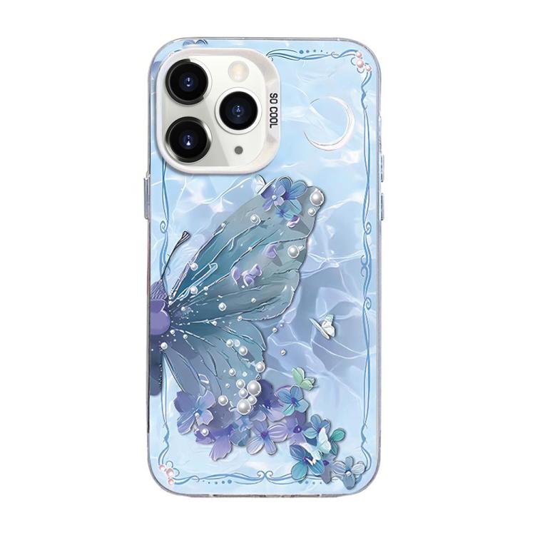 蝴蝶圖案銀鍍PC混合TPU手機殼，適用於iPhone 12 mini、iPhone 11 Pro Max、iPhone 11、iPhone 11 Pro、iPhone XS / X、iPhone XR