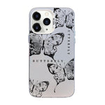 蝴蝶圖案銀鍍PC混合TPU手機殼，適用於iPhone 12 mini、iPhone 11 Pro Max、iPhone 11、iPhone 11 Pro、iPhone XS / X、iPhone XR
