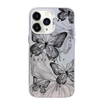 蝴蝶圖案銀鍍PC混合TPU手機殼，適用於iPhone 12 mini、iPhone 11 Pro Max、iPhone 11、iPhone 11 Pro、iPhone XS / X、iPhone XR