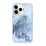 蝴蝶圖案銀鍍PC混合TPU手機殼，適用於iPhone 12 mini、iPhone 11 Pro Max、iPhone 11、iPhone 11 Pro、iPhone XS / X、iPhone XR