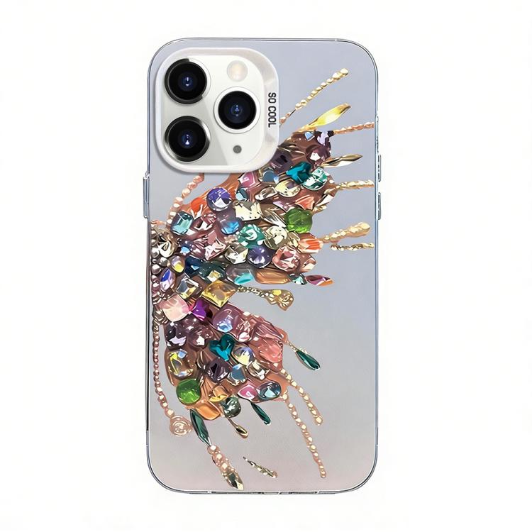 蝴蝶圖案銀鍍PC混合TPU手機殼，適用於iPhone 12 mini、iPhone 11 Pro Max、iPhone 11、iPhone 11 Pro、iPhone XS / X、iPhone XR