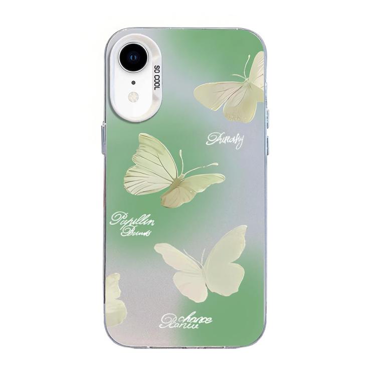 蝴蝶圖案銀鍍PC混合TPU手機殼，適用於iPhone 12 mini、iPhone 11 Pro Max、iPhone 11、iPhone 11 Pro、iPhone XS / X、iPhone XR
