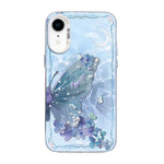 蝴蝶圖案銀鍍PC混合TPU手機殼，適用於iPhone 12 mini、iPhone 11 Pro Max、iPhone 11、iPhone 11 Pro、iPhone XS / X、iPhone XR