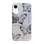 蝴蝶圖案銀鍍PC混合TPU手機殼，適用於iPhone 12 mini、iPhone 11 Pro Max、iPhone 11、iPhone 11 Pro、iPhone XS / X、iPhone XR