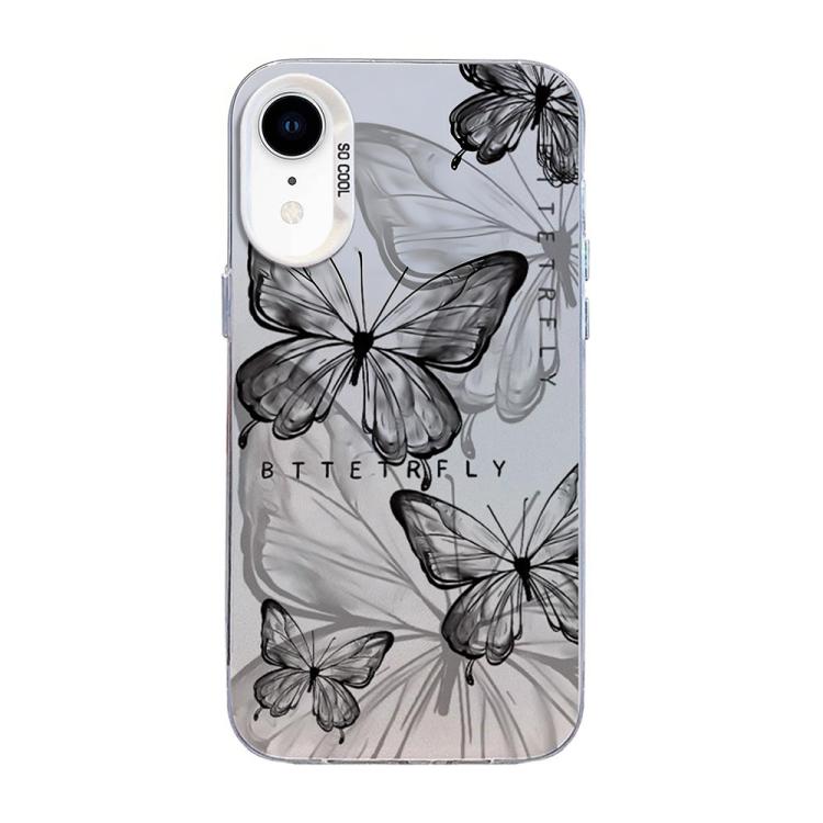 蝴蝶圖案銀鍍PC混合TPU手機殼，適用於iPhone 12 mini、iPhone 11 Pro Max、iPhone 11、iPhone 11 Pro、iPhone XS / X、iPhone XR