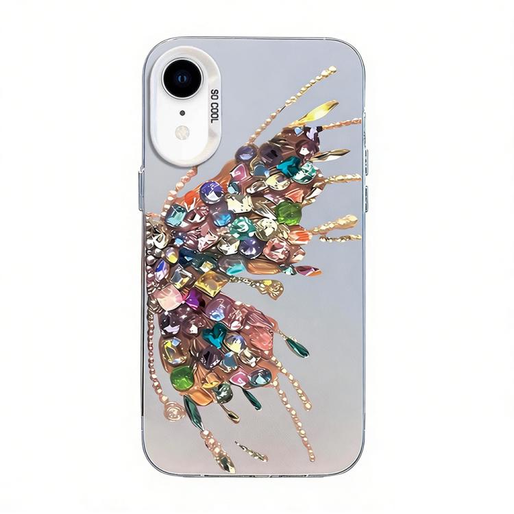 蝴蝶圖案銀鍍PC混合TPU手機殼，適用於iPhone 12 mini、iPhone 11 Pro Max、iPhone 11、iPhone 11 Pro、iPhone XS / X、iPhone XR
