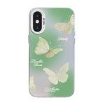 蝴蝶圖案銀鍍層 PC 混合 TPU 手機殼，適用於 iPhone XS Max、iPhone 8 Plus / 7 Plus