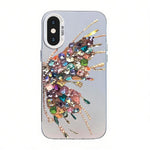 蝴蝶圖案銀鍍層 PC 混合 TPU 手機殼，適用於 iPhone XS Max、iPhone 8 Plus / 7 Plus